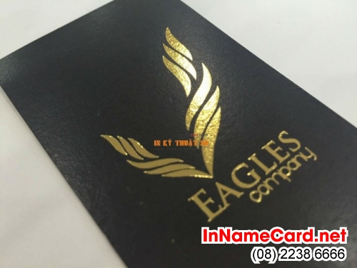 Name card kéo nhũ vàng cho EAGLES COMPANY