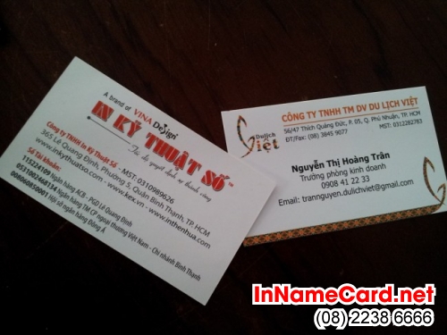 Đặt in Name card giá rẻ tại Cty TNHH In Kỹ Thuật Số - Digital Printing