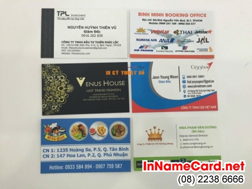 In name card trên chất liệu giấy tốt bằng công nghệ in offset chất lượng cao