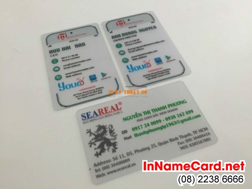 In name card nhựa trong mờ tại In Kỹ Thuật Số