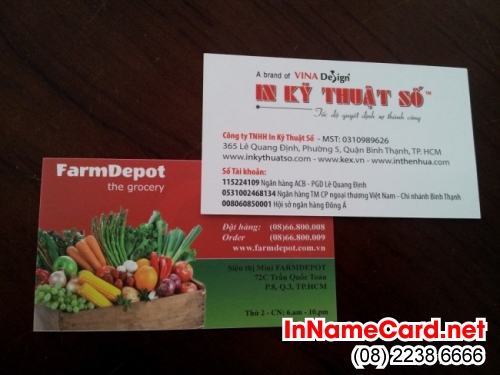 In name card cho FarmDepot thực hiện bởi In Kỹ Thuật Số
