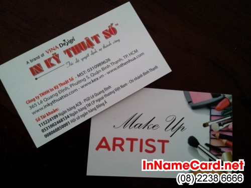 In name card cho Make Up Artist - thực hiện bởi In Kỹ Thuật Số
