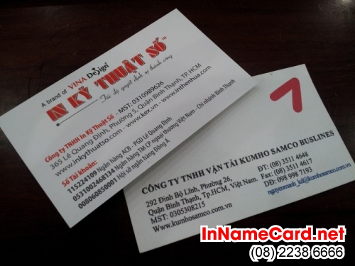 Loạt sản phẩm name card thực hiện trên nền trắng được in ấn tại Công ty TNHH In Kỹ Thuật Số