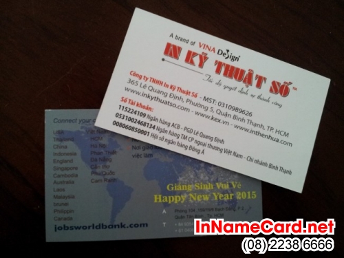 In name card – danh thiếp đẹp tạo uy tín cho doanh nghiệp tại Tp. HCM chỉ có ở Công ty In Kỹ Thuật Số - Digital Printing
